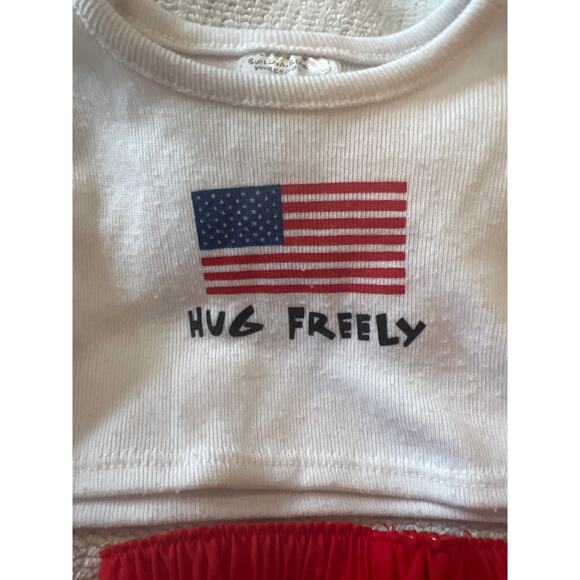 Build-A-Bear BABW Outfit Patriotic Red White Blue Hug Freely Top Shorts Hat Jean - Picture 3 of 10
